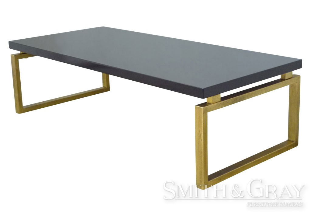 Antique brass base coffee table SMITH & GRAY