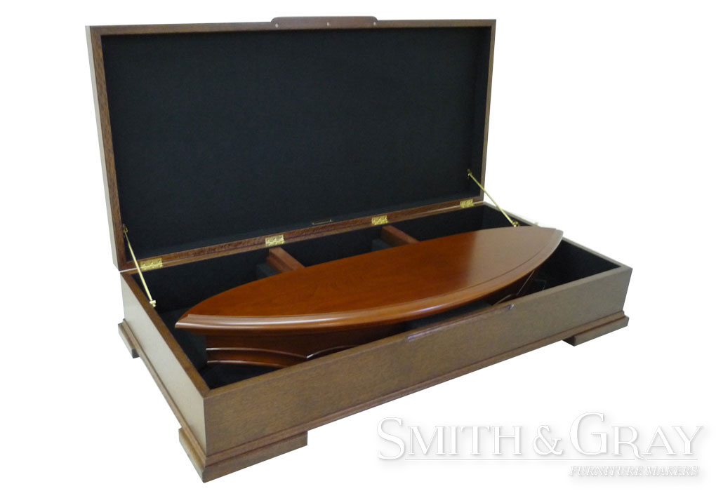 Table leaf storage box black felt lined SMITH & GRAY