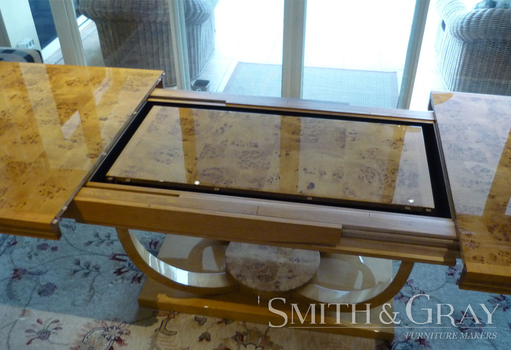 Custom made extension dining table leaf storage SMITH & GRAY
