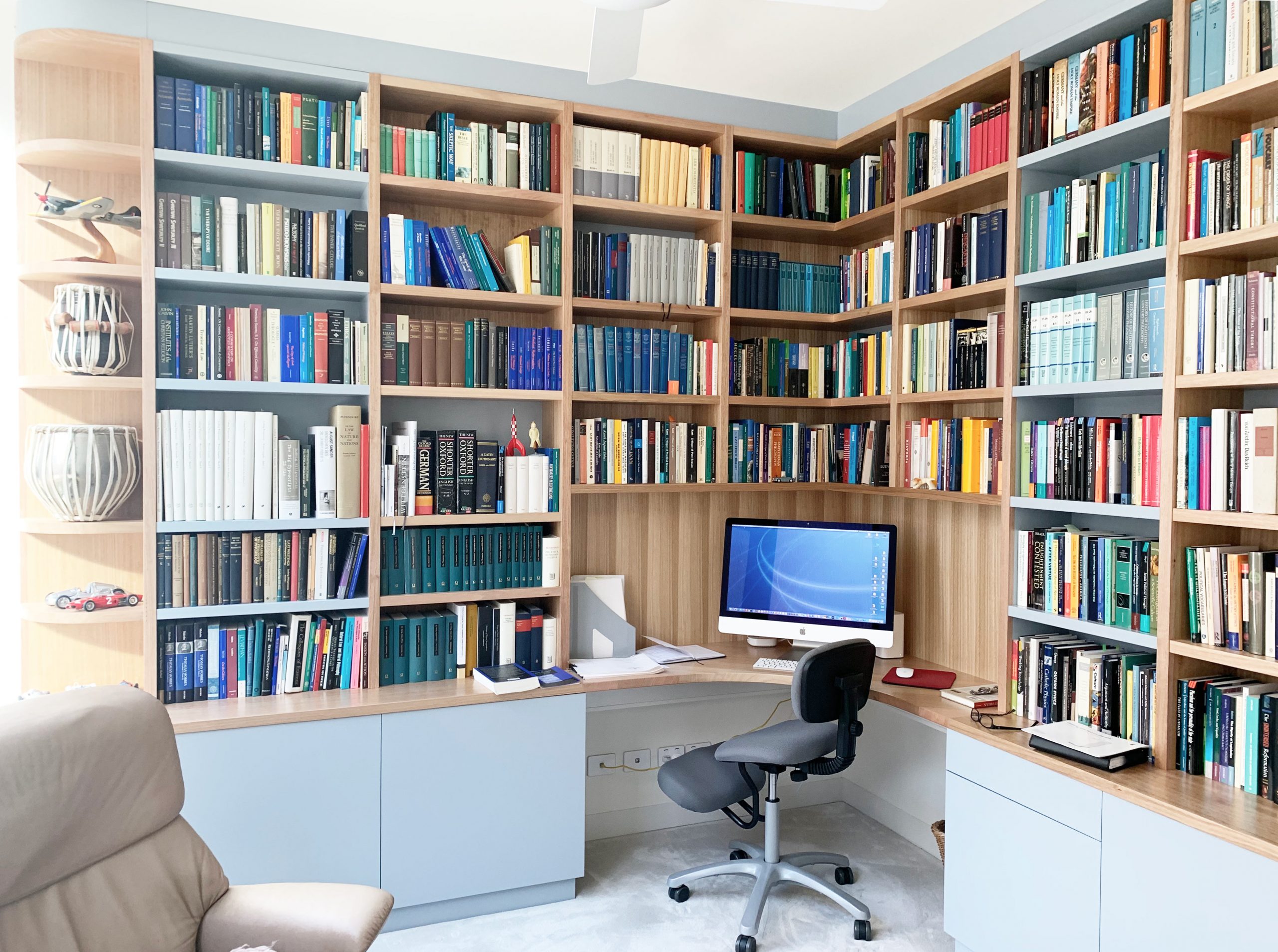 Large Home Office Bookcase Study Desk Bespoke Custom-made