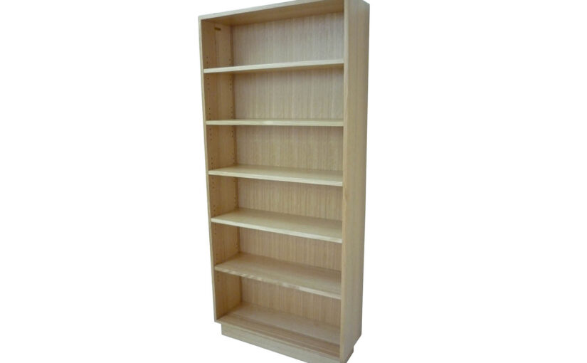 Minimalist bookcase with adjustable shelves in victorian ash timber