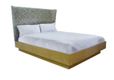 contemporary framed queen bed with floral upholstered bedhead bd10