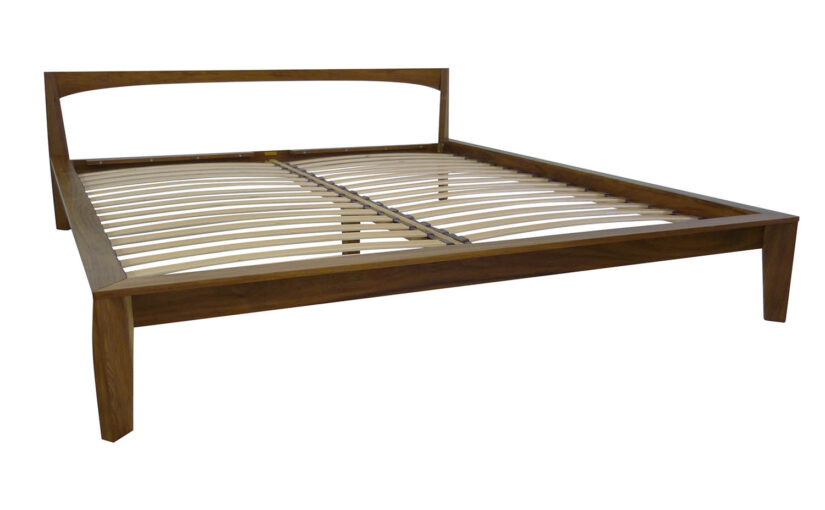 sleek modern king bed made from solid american walnut