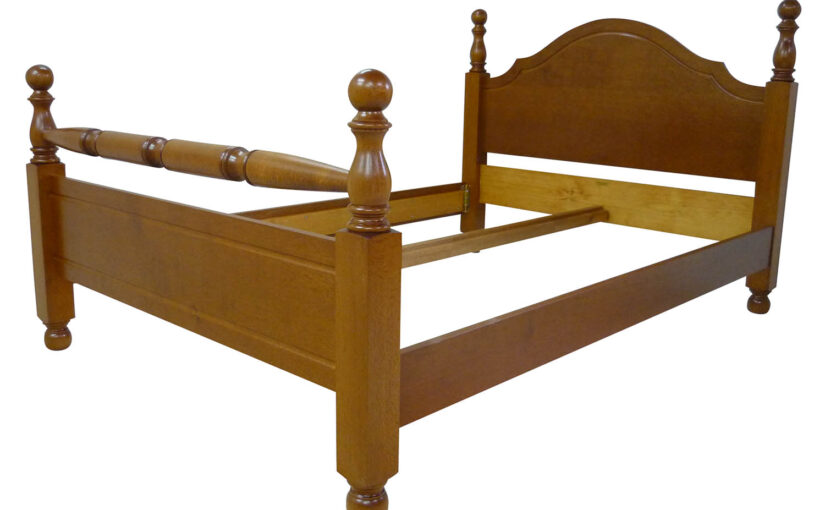 traditional silky oak cannonball double bed
